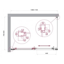 Душевой уголок BelBagno LUCE-AH-1-110/80-C-Cr