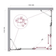 Душевой уголок BelBagno LUCE-AH-22-120/115-C-Cr
