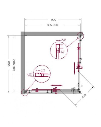 Душевой уголок BelBagno MARINO-A-2-90-C-NERO