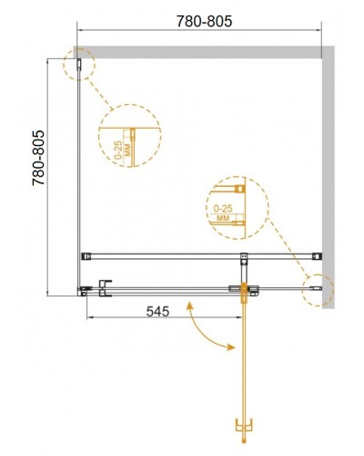 Душевой уголок CEZARES VALVOLA-AH-1-80/80-C-Cr