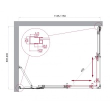 Душевой уголок BelBagno LUCE-AH-21-115/90-C-Cr