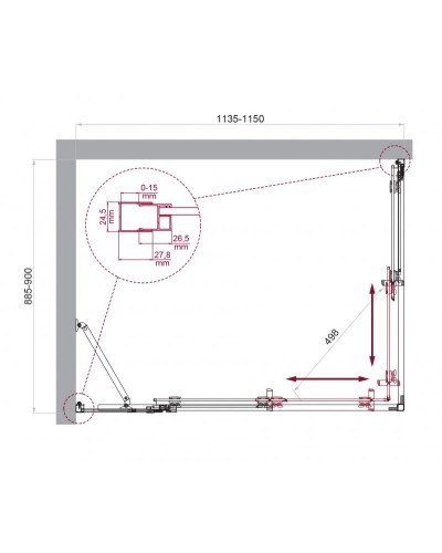 Душевой уголок BelBagno LUCE-AH-21-115/90-C-Cr