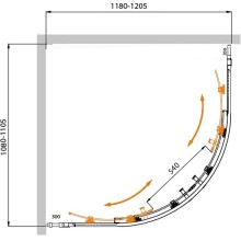Душевой уголок CEZARES MOLVENO-RH-22-120/110-P-Cr