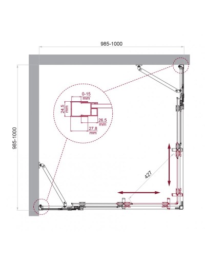 Душевой уголок BelBagno LUCE-A-22-80+20-C-Cr