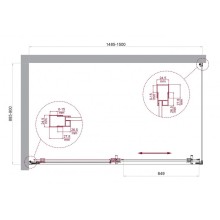 Душевой уголок BelBagno LUCE-AH-1-150/90-C-Cr