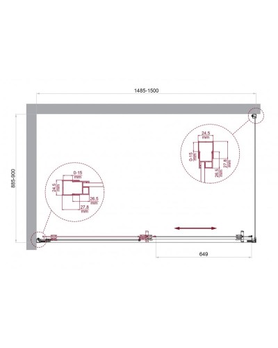 Душевой уголок BelBagno LUCE-AH-1-150/90-C-Cr