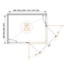 Душевой уголок CEZARES BERGAMO-W-AH-2-110/90-C-Cr-L
