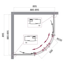 Душевой уголок BelBagno UNO-195-R-2-90-P-NERO
