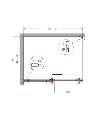 Душевой уголок BelBagno MARINO-AH-1-120/90-C-Cr