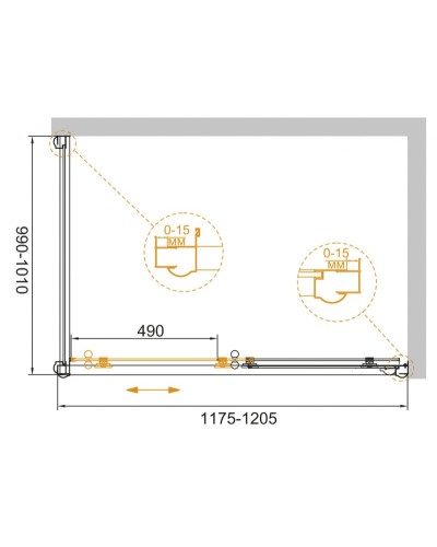Душевой уголок CEZARES GIUBILEO-AH-1-120/100-SCORREVOLE-CP-G