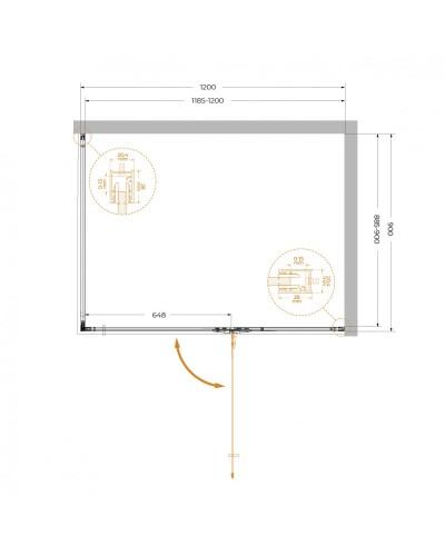 Душевой уголок CEZARES LINER-AH-1-120/90-C-Cr-R правый