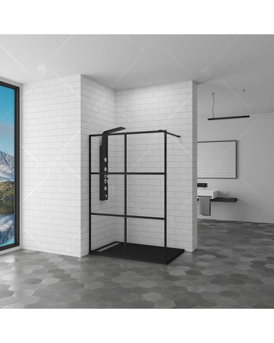 Душевая перегородка RGW Walk In WA-11-B 110 профиль Черный стекло прозрачное