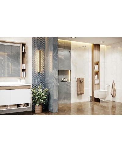 Душевая перегородка Ambassador Walk-in 90х200 15031101 профиль Хром стекло прозрачное