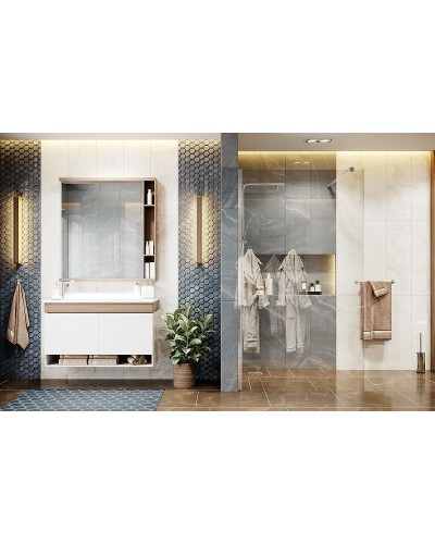 Душевая перегородка Ambassador Walk-in 110х200 15031103 профиль Хром стекло прозрачное