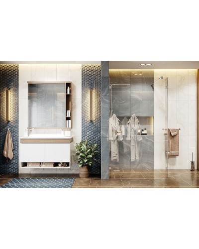 Душевая перегородка Ambassador Walk-in 100х200 15031106 профиль Хром стекло прозрачное