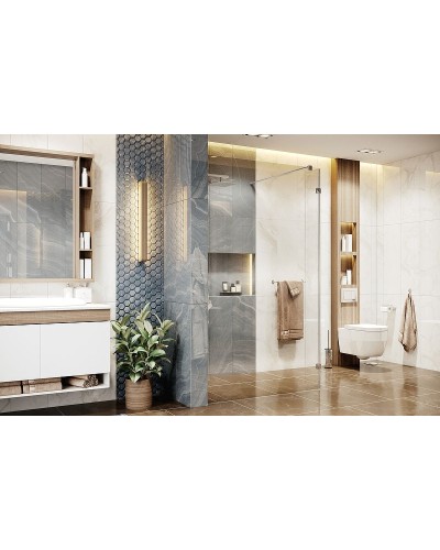 Душевая перегородка Ambassador Walk-in 100х200 15031106 профиль Хром стекло прозрачное