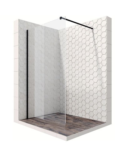 Душевая перегородка Ambassador Walk-in 120х200 15031112 профиль Черный стекло прозрачное