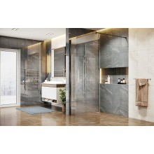 Душевая перегородка Ambassador Walk-in 120х200 15031112 профиль Черный стекло прозрачное