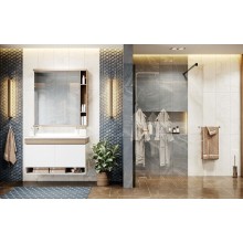 Душевая перегородка Ambassador Walk-in 120х200 15031112 профиль Черный стекло прозрачное