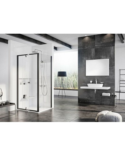 Душевая стенка Ravak Pivot PPS-100 90GA0300Z1 профиль Черный стекло Transparent