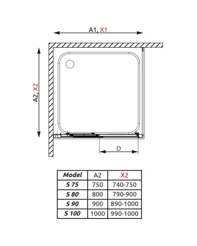 Боковая стенка Radaway Treviso S 80 коричневое