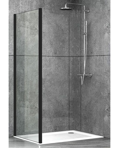 Душевая стенка Abber Schwarzer Diamant 100 S100B профиль Черный стекло прозрачное