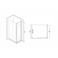 Душевая стенка Abber Schwarzer Diamant 100 S100B профиль Черный стекло прозрачное