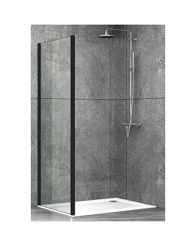 Душевая перегородка Abber S80B 80x190 профиль Черный стекло прозрачное