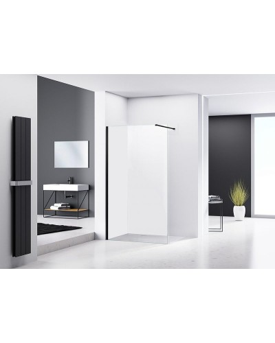 Душевая перегородка Abber AG61100B 100x200 профиль Черный стекло прозрачное