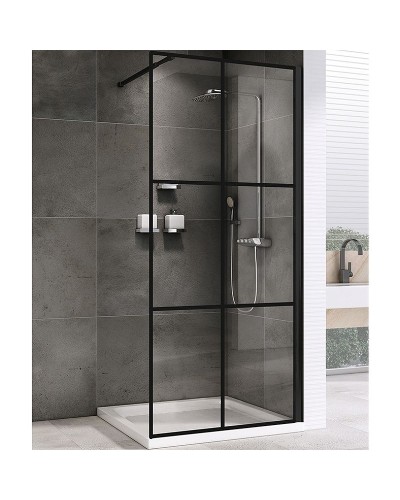 Душевая перегородка Abber Immer Offen 120 AG62120B профиль Черный стекло прозрачное