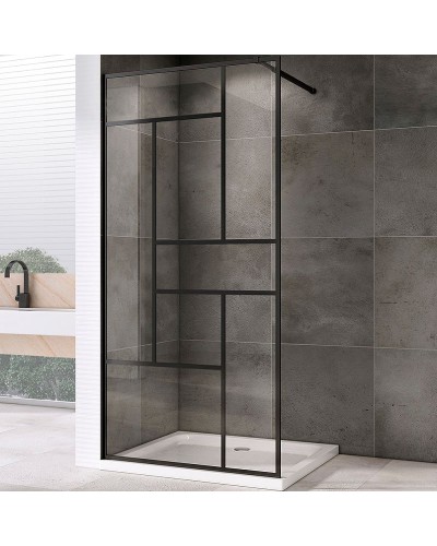 Душевая перегородка Abber Immer Offen 100 AG63100B профиль Черный стекло прозрачное