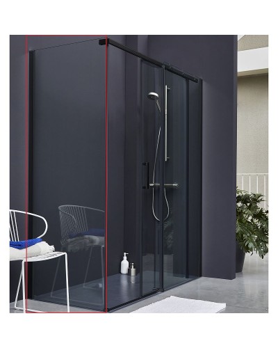 Душевая стенка Jacob Delafon Contra 80 E22FC80-BL профиль Черный матовый стекло прозрачное