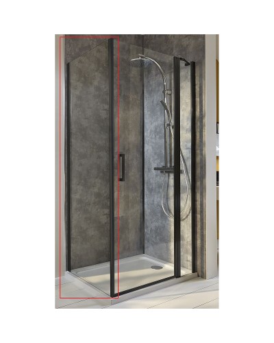 Душевая стенка Jacob Delafon Contra 90 E22FT90-BL профиль Черный матовый стекло прозрачное