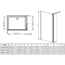 Неподвижная перегородка Radaway EOS II Walk-in 90 L прозрачное