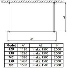Неподвижная перегородка Radaway Modo New I 120 прозрачное