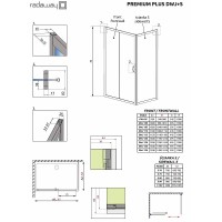 Душевая стенка Radaway Premium Plus S 80 33413-01-01N профиль Хром стекло прозрачное