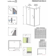Душевая стенка Radaway Premium Plus S 80 33413-01-01N профиль Хром стекло прозрачное