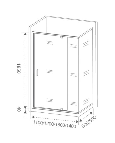 Боковая стенка 80 см Good Door Orion SP-80-G-CH grape