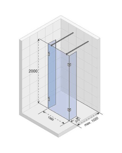 Душевая перегородка Riho SZ Scandic NXT X202 156х37 G001052120 (GX00352C0) профиль Хром стекло прозрачное