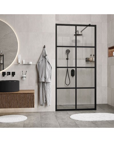 Душевая перегородка WasserKRAFT Glan 120 66W40 профиль Черный матовый стекло прозрачное