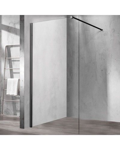 Душевая перегородка Vincea Walk-In 100 VSW-1H100CLB профиль Черный матовый стекло прозрачное