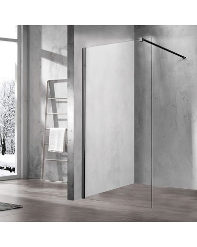 Душевая перегородка Vincea Walk-In 100 VSW-1H100CLB профиль Черный матовый стекло прозрачное