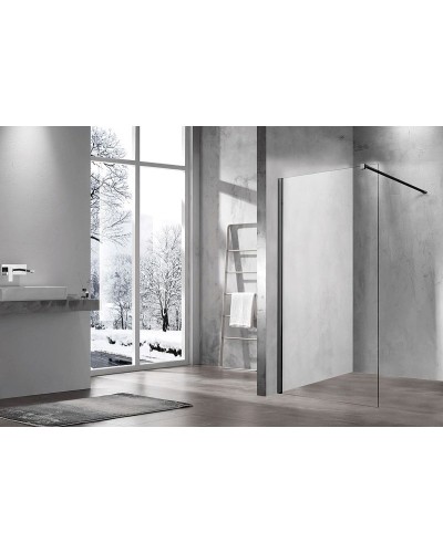 Душевая перегородка Vincea Walk-In 100 VSW-1H100CLB профиль Черный матовый стекло прозрачное