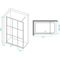 Душевая перегородка RGW Walk In WA-111B 120 411011112-84 профиль Черный стекло прозрачное