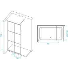 Душевая перегородка RGW Walk In WA-111B 80 411011108-84 профиль Черный стекло прозрачное