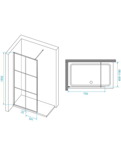 Душевая перегородка RGW Walk In WA-111B 80 411011108-84 профиль Черный стекло прозрачное