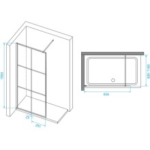 Душевая перегородка RGW Walk In WA-111B 70 411011107-84 профиль Черный стекло прозрачное