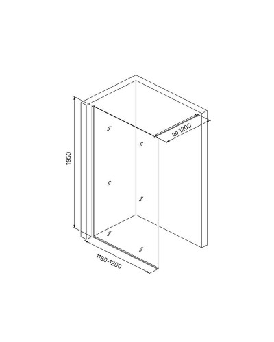 Душевая перегородка Iddis Slide 120 SLI8CS2i23 профиль Хром стекло прозрачное