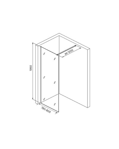 Душевая перегородка Iddis Slide 80 SLI8CS8i23 профиль Хром стекло прозрачное