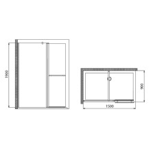 Неподвижная перегородка 150x90 см Gemy New Rockcoco S03161D прозрачное